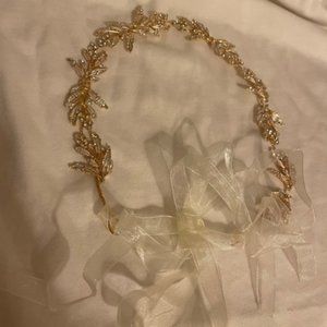 Gialea Golden Leaf Bridal Halo